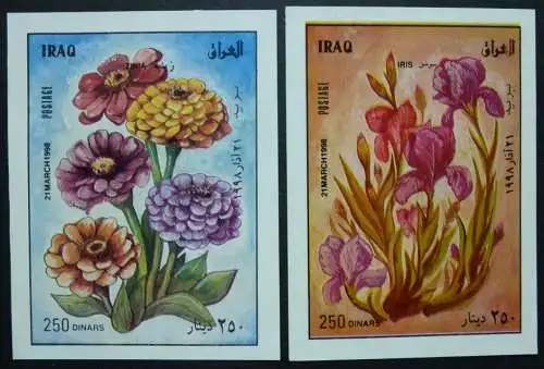 Irak Iraq 1998 Blumen Neujahrsfest Pflanzen Blüten Flowers Block 78-79 MNH