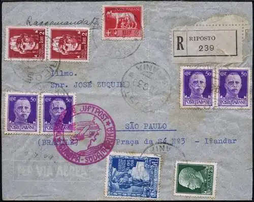 Katapult 1939 Italien Reko-Brief 12,5 L Riposto Brasilien Catapult 764 / 985