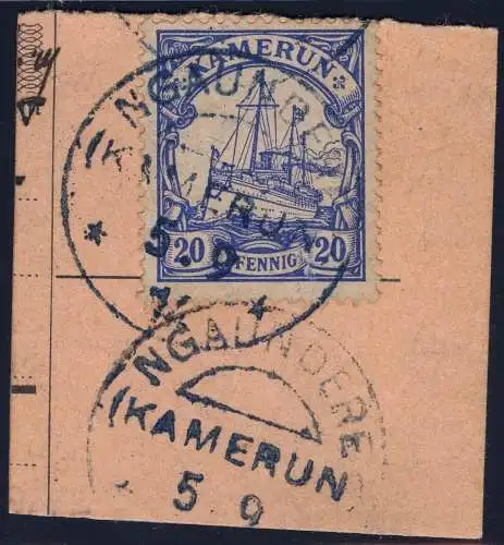 Kamerun 1914 Michel 10 ° Ngaundere 5/9/14 Kriegsdatum PA Steuer BPP / 102