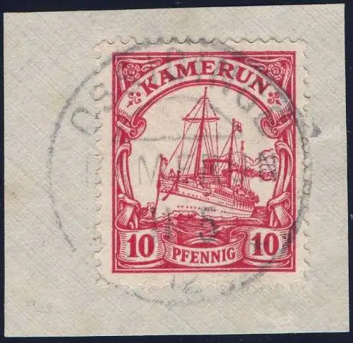 Kamerun 1912 Michel 22 ° Ossidinge 11/5/12 Briefstück / 103