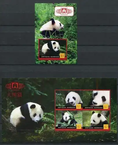 Antigua 2010 China Panda Pandabären Bear Wildtiere 4851-4854 Block 674 MNH