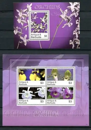 Antigua 2007 Orchideen Orchids Blumen Blüten Flowers 4476-4479 Block 646 MNH