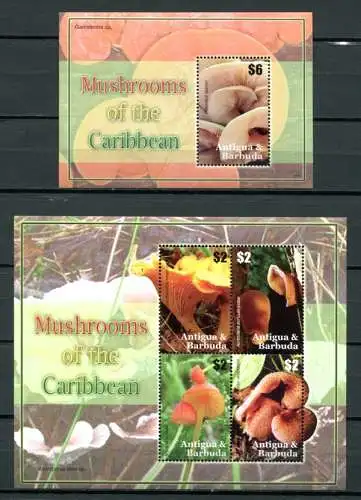 Antigua 2007 Pilze Funghi Mushrooms 4471-4474 Block 645 MNH