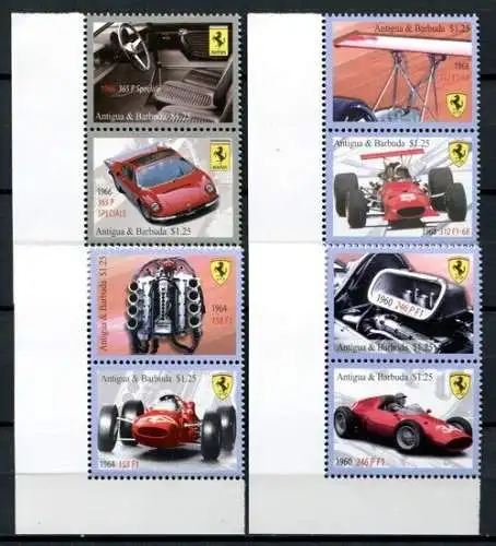 Antigua 2010 Ferrari Automobile Sportwagen Cars  4747-4754 Postfrisch MNH