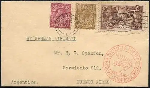 Katapult Grossbritannien 1935 Brief London Berlin Buenos Aires Catapult / 386