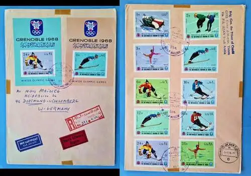 Jemen Yemen Kingdom 1968 Reko-Brief Express 454-463 Block 59 + 61 Olympiade / 6