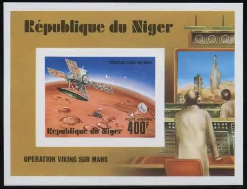 Space Raumfahrt 1977 Niger Viking Block 16 Epreuve Deluxe Cardboard MNH/1214