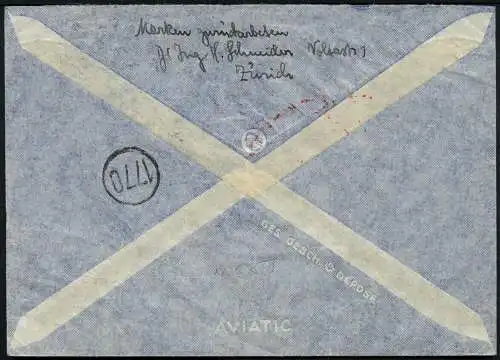 Katapult Schweiz 1937 Brief Bahnpost Ambulant Argentinien Catapult 587 / 465