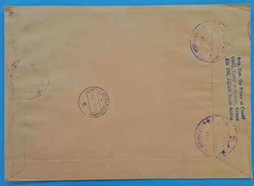 Jemen Yemen Kingdom 1968 Reko-Brief Express Block A37 A Rembrandt Gemälde / 11