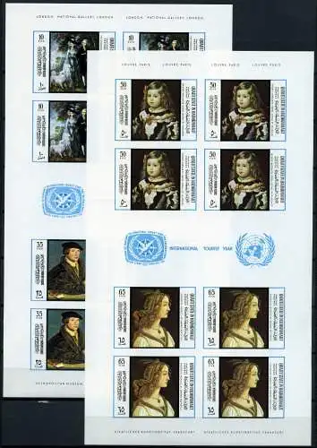 Aden Qu`aiti State Jemen 1967 Gemälde Paintings 169-76 B Imperf Kleinbögen MNH