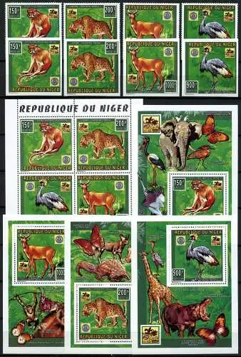 Niger 1996 Pfadfinder Tiere Vögel 1181-1184 + KLB + Blocks (5) A & U MNH / 584