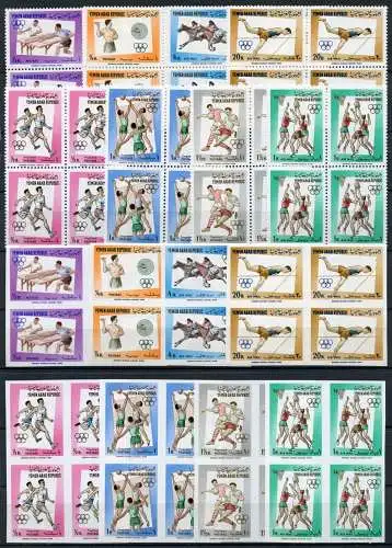 Jemen Yemen North 1964 Sport Tischtennis Fußball Reiten 336-343 A/B Blocks/4 MNH