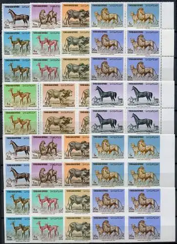 Jemen Yemen North 1964 Tiere 382-389 A/B Perf Imperf + P 14-16 A Blocks/4 MNH