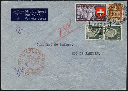 Katapult 1939 Schweiz Le-Chaux-de-Fonds Konsulat Rio MiF Catapult 770 / 929