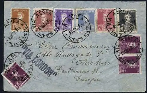 Katapult Argentinien 1935 Brief Buenos Aires Kopenhagen Dänemark Catapult / 375