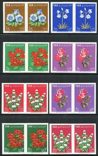 Jemen Yemen North 1964 Blumen Blüten Pflanzen Flowers 390-397 B Imperf Paare MNH