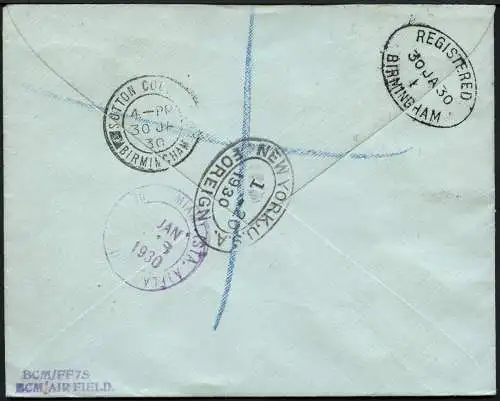Nicaragua 1930 Reko-Brief via Flugpost Managua Großbritannien UK / 110
