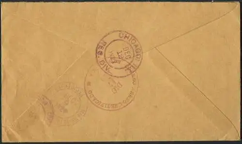 Nicaragua 1929 Reko-Brief via Flugpost Leon - Chicago USA / 107