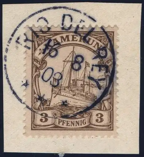 Kamerun 1903 Michel 7 ° Rio del Rey 16/8/03 Luxus Briefstück / 104