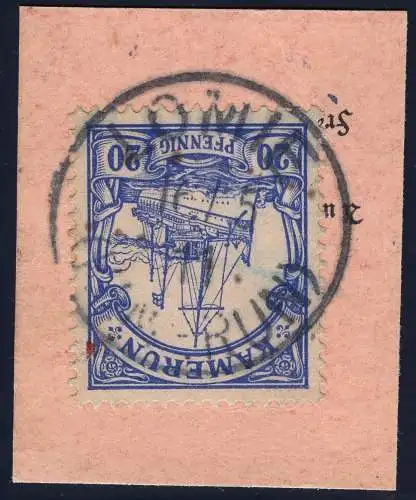 Kamerun 1911 Michel 10  ° Lomie 16/5/11 Kabinett Postanweisungsabschnitt / 110