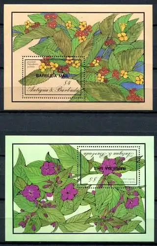 Barbuda 1986 Blüten Blumen Pflanzen Flowers Plants Block 114-115 Postfrisch MNH