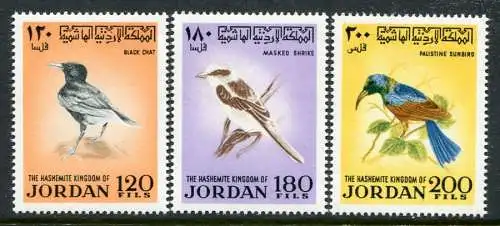 Jordanien Jordan 1970 Vögel Drossel Nektarvogel Birds Oiseaux 790-792 MNH