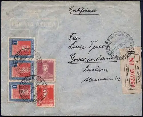 Katapult Argentinien 1935 Reko-Brief Buenos Aires Grossenhain Catapult / 379