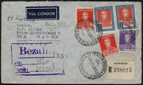 Katapult Argentinien 1935 Reko-Brief Buenos Aires Niederlande Catapult / 396