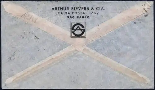Katapult 1938 Brasilien Notwasserung Zephyr Brief Hamburg Catapult 614 a / 958