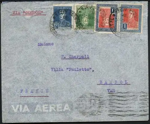 Katapult Argentinien 1935 Brief Buenos Aires Bandol Frankreich Catapult / 381