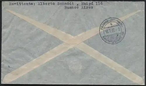 Katapult Argentinien 1937 Brief 2,15 P Buenos Aires Vierringhausen Catapult 455