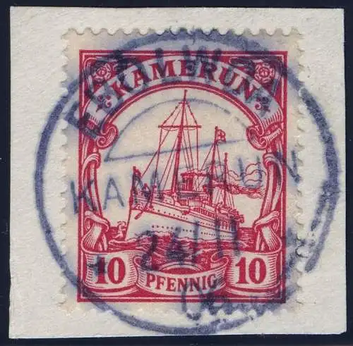 Kamerun 1906 Michel 9  ° Ebolwoa BLAU 24/11/06 Luxus Briefstück / 117