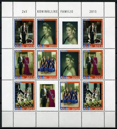Aruba 2015 Königliche Familie Royalty König King ZD-Bogen Postfrisch MNH