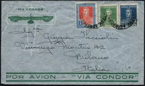 Katapult Argentinien 1935 Brief Buenos Aires Mailand Italien Catapult / 393