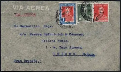 Katapult Argentinien 1935 Brief Buenos Aires London England Catapult / 391