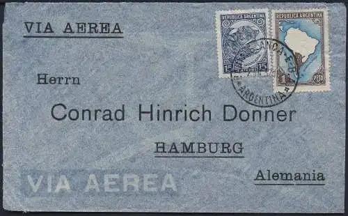 Katapult Argentinien 1937 Brief Buenos Aires Hamburg Catapult/ 452