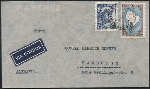 Katapult Argentinien 1936 Brief Buenos Aires Lavalle Hamburg Catapult/ 414
