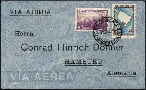 Katapult Argentinien 1938 Brief Bahia Blanca Hamburg Catapult / 479