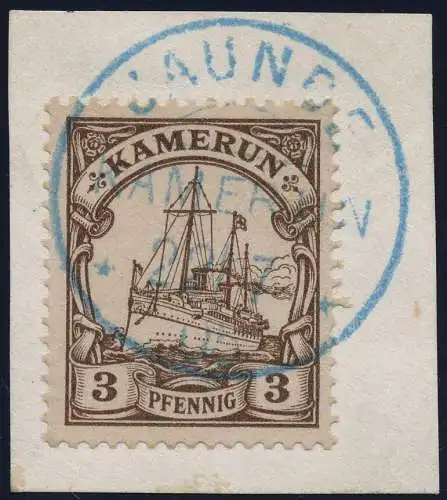 Kamerun 1905 Michel 7 ° Jaunde Blau 22/7/05 Luxus Briefstück / 124