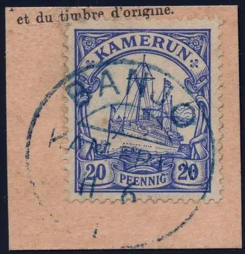 Kamerun 1911 Michel 10 ° Banjo BLAU 11/6/11 Kabinett Postanweisungsabschnitt/129
