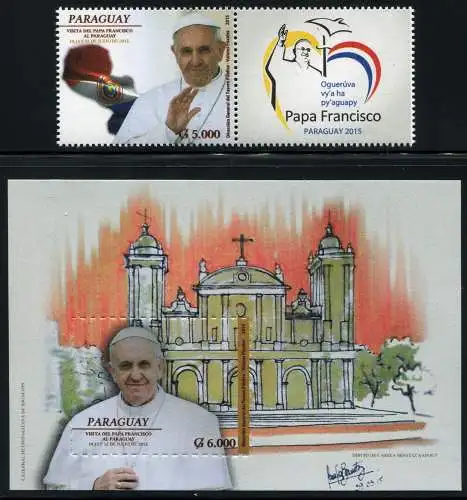 Paraguay 2015 Papst Franziskus Besuch Pope Francis Visit Religion MNH