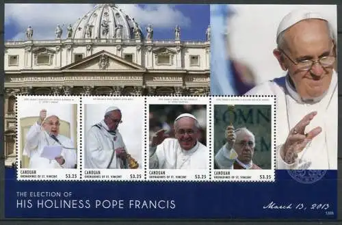 St. Vincent Canouan 2013 Papst Franziskus Pope Francis Wahl Election MNH