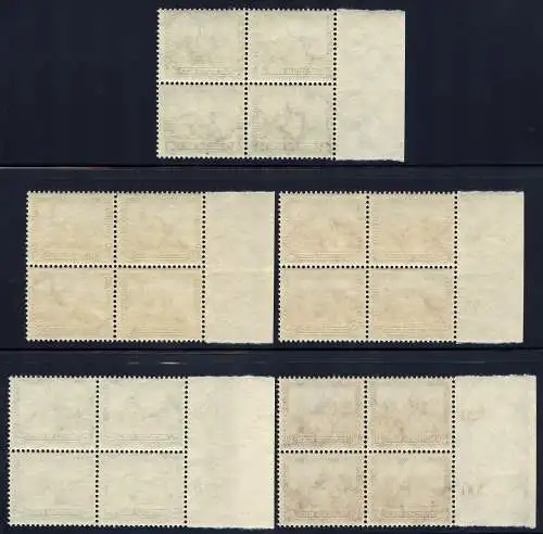 Dt. Reich 1932 Nothilfe 474-478 Rand Blocks/4 Luxus Fotoattest Schlegel BPP / 8