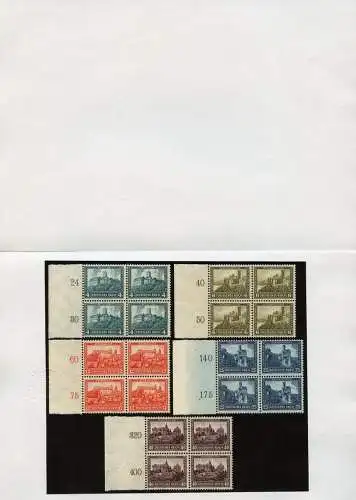 Dt. Reich 1932 Nothilfe 474-478 Rand Blocks/4 Luxus Fotoattest Schlegel BPP / 8
