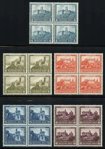 Dt. Reich 1932 Nothilfe 474-478 Viererblocks Luxus Fotoattest Schlegel BPP / 1