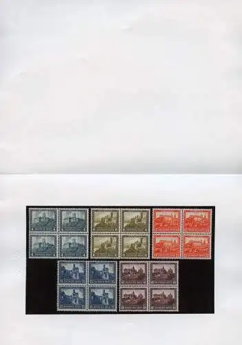 Dt. Reich 1932 Nothilfe 474-478 Viererblocks Luxus Fotoattest Schlegel BPP / 1