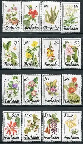 Barbados 1989 Pflanzen Plants Botanique 727-742 X (16) Postfrisch MNH