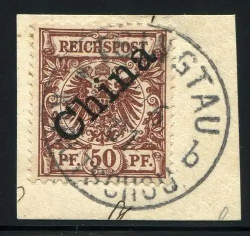 Kiautschou China 1901 M 6 I Luxus Briefstück Tsingtau b Attest BPP RAR / 1