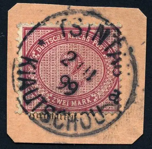 Kiautschou 1899 Vorläufer V 37e PA/Briefstück Luxus Steuer €840 Mansfeld BPP/ 76