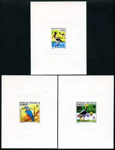 Kongo Congo Brazzaville 1976 Vögel Storch Kranich 544-546 Epreuve Deluxe MNH/849